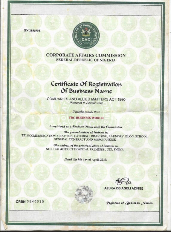 TDC IS A REGISTERED COMPANY